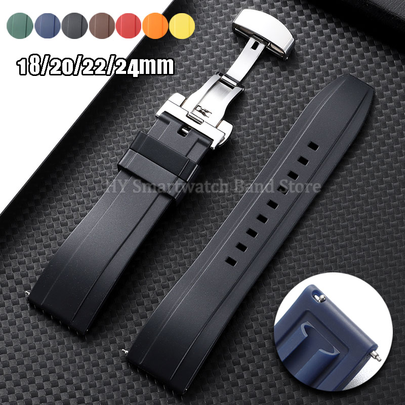 Suede Strap Watch - 18mm 20mm 22mm 24mm Siliconen Horlogeband