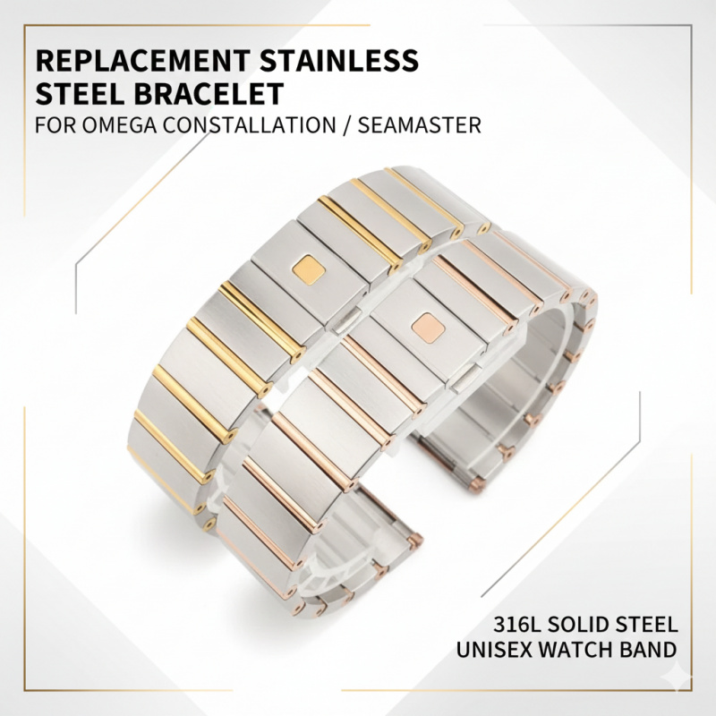 Omega Watch Constellation - Vervanging 23 mm 25 mm stalen