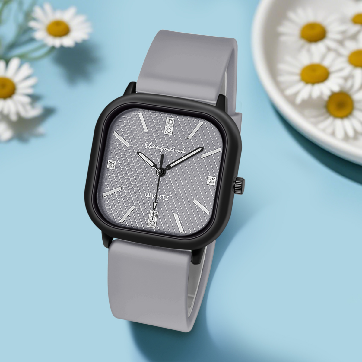 Vierkant horloge met quartz uu - Silicone Band Women recensie en prijs