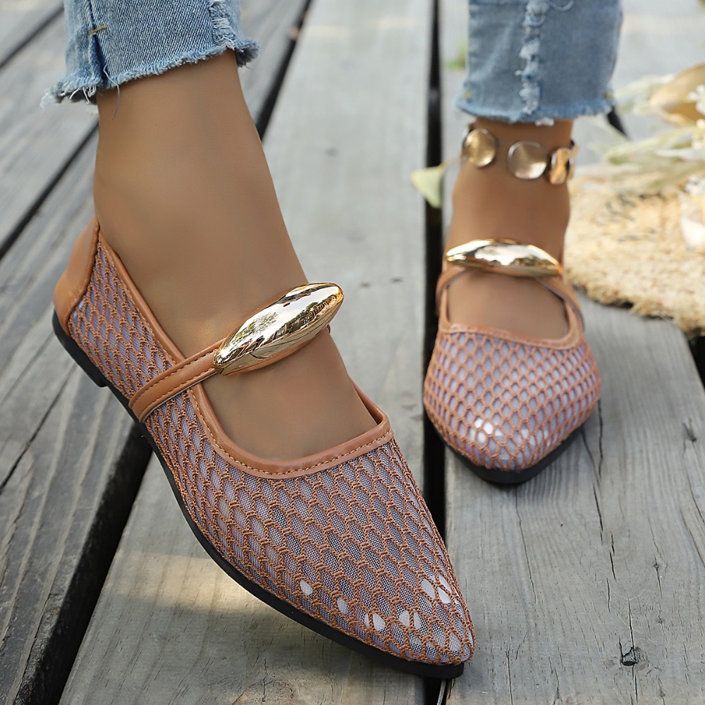 Dames Mesh Mary Jane Flats, Sp - Mesh Strap Metal recensie en prijs