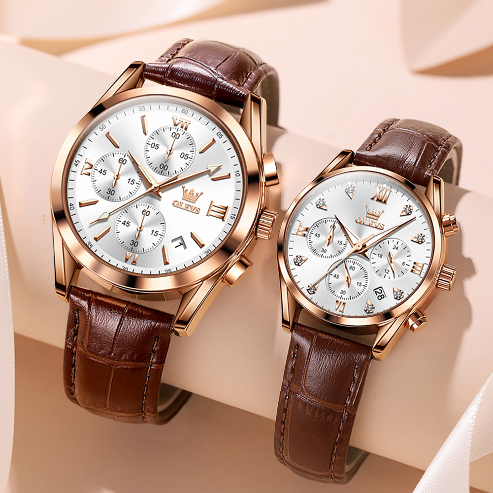 Olevs Paar Horloge Voor Mannen - Leather Watch Band Men recensie en prijs