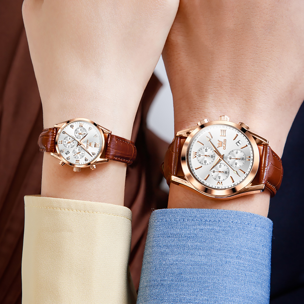 Olevs Paar Horloge Voor Mannen - Leather Watch Band Men recensie en prijs