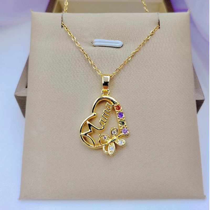 Multi-color Crystal Heart Mama - Butterfly Clasp Deployant recensie en prijs