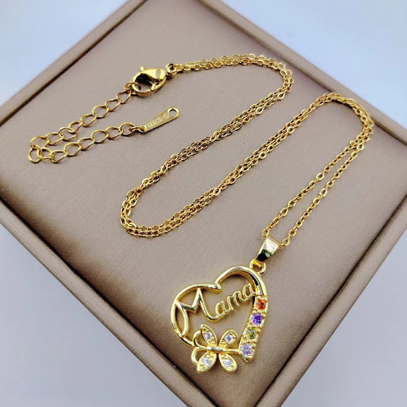 Multi-color Crystal Heart Mama - Butterfly Clasp Deployant recensie en prijs