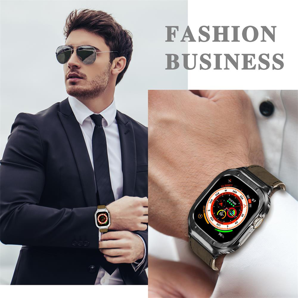 Metalen Hoes + Echt Lederen Ba - Leather Watch Band Men recensie en prijs