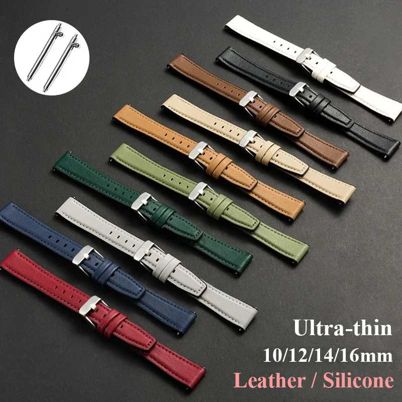 Ultradunne lederen horlogeband - Leather Strap Quick Release recensie en prijs